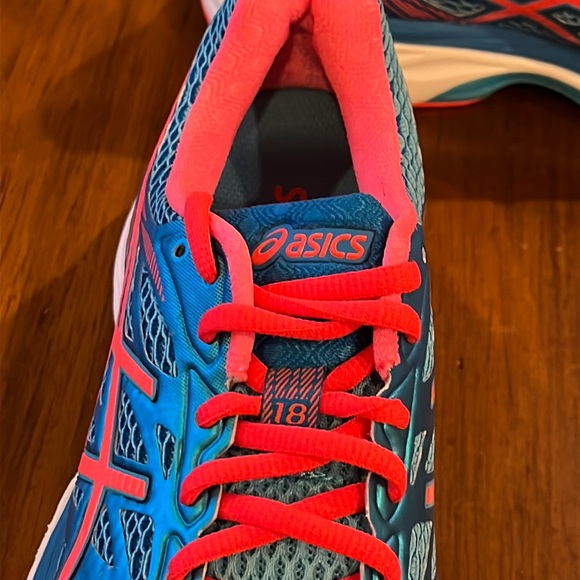 ASICS Gel Cumulus 18 shoes sneakers T6C8N 3906 running coral blue Womens Size 7 - Picture 10 of 13